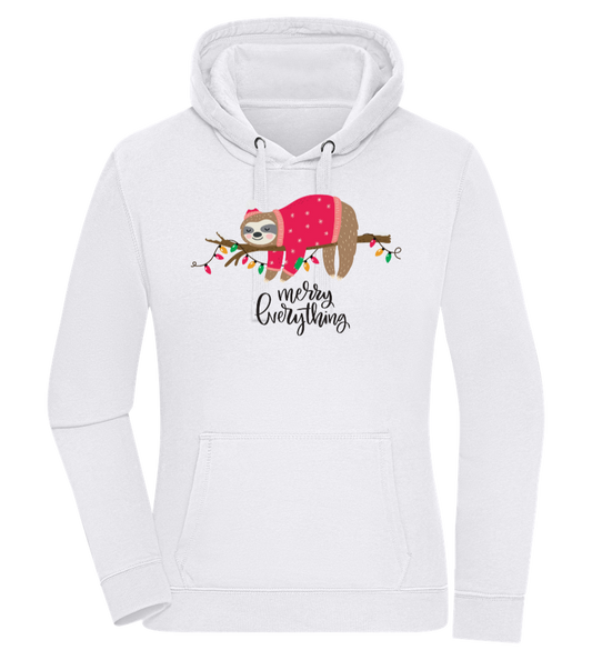 Jingle Sloth Design - Premium women's hoodie WHITE front