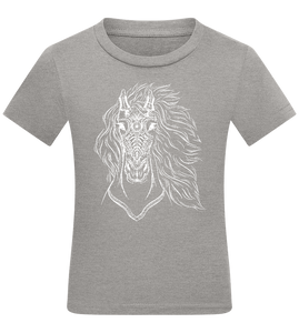 White Abstract Horsehead Design - Comfort kids fitted t-shirt