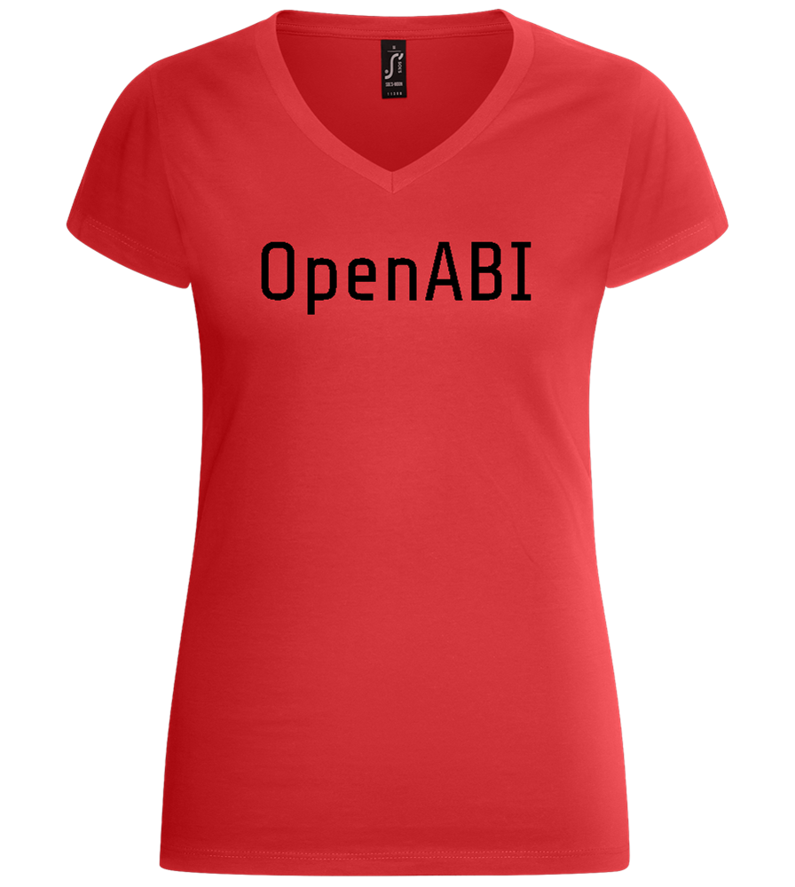 OpenABI Design - Basic women's v-neck t-shirt_RED_front