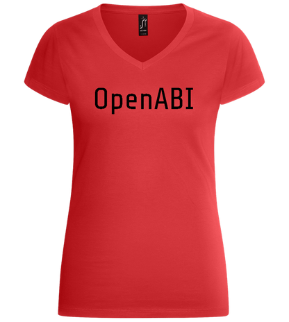 OpenABI Design - Basic women's v-neck t-shirt_RED_front