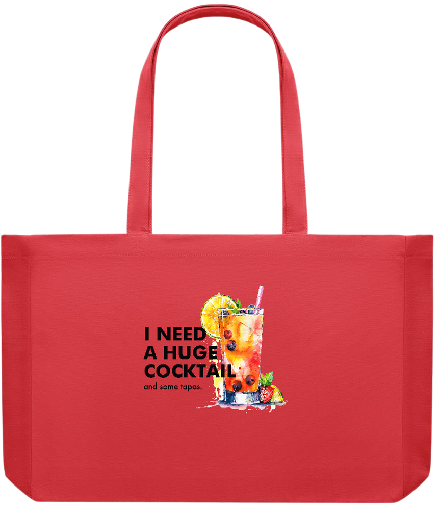 A Huge Cocktail Design - Premium large recycled shopping tote bag_RED_front