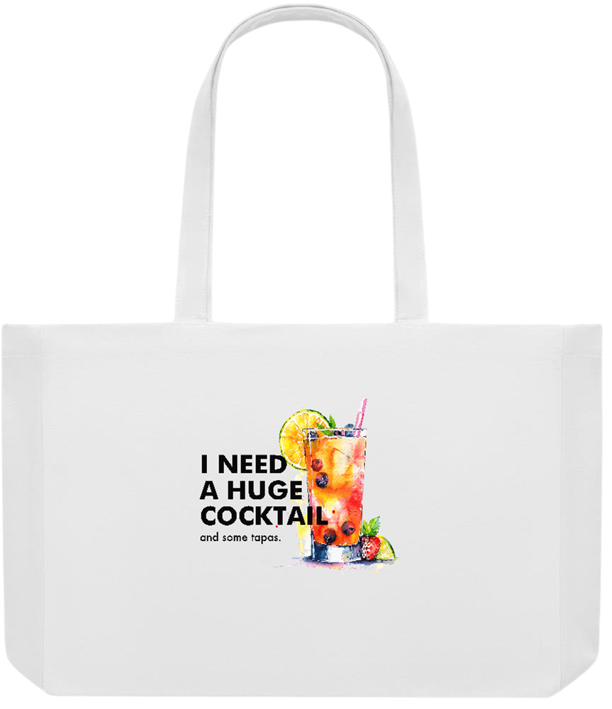 A Huge Cocktail Design - Premium large recycled shopping tote bag_WHITE_front