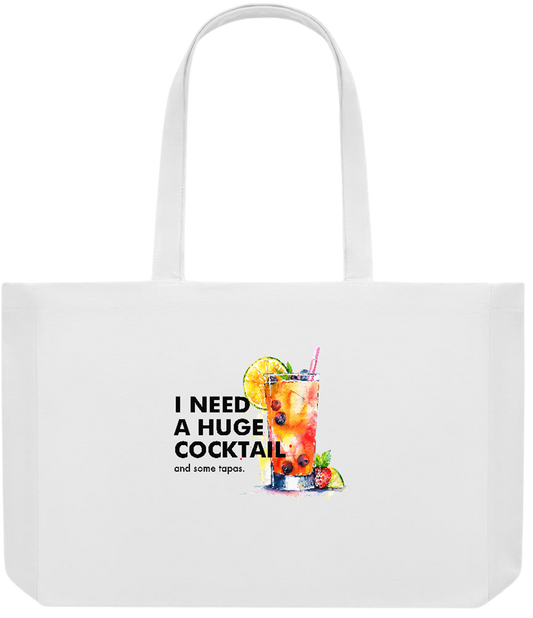 A Huge Cocktail Design - Premium large recycled shopping tote bag_WHITE_front