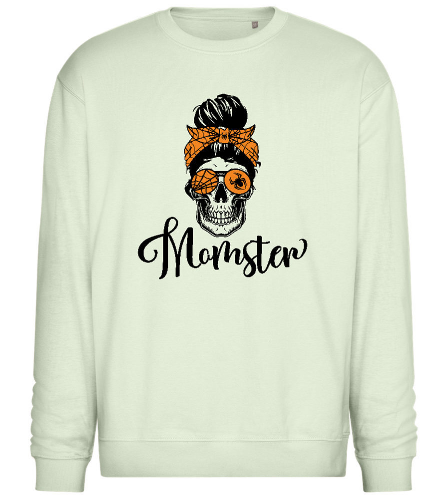 Momster Skeleton Design - Comfort Essential Unisex Sweater_CREAMY GREEN_front