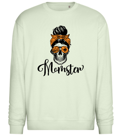 Momster Skeleton Design - Comfort Essential Unisex Sweater_CREAMY GREEN_front