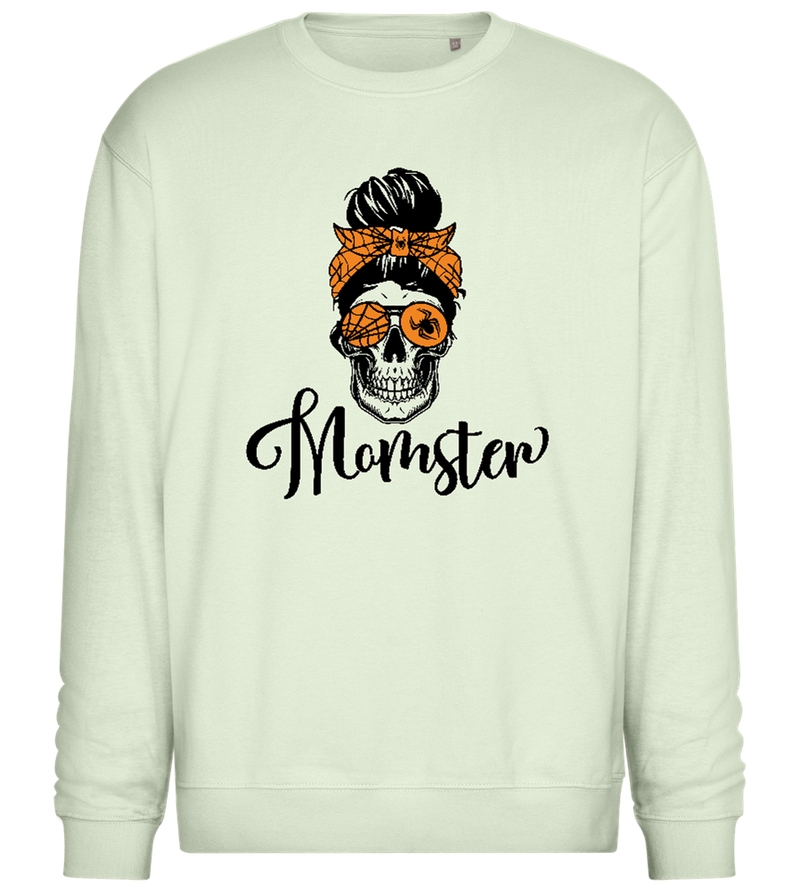 Momster Skeleton Design - Comfort Essential Unisex Sweater_CREAMY GREEN_front