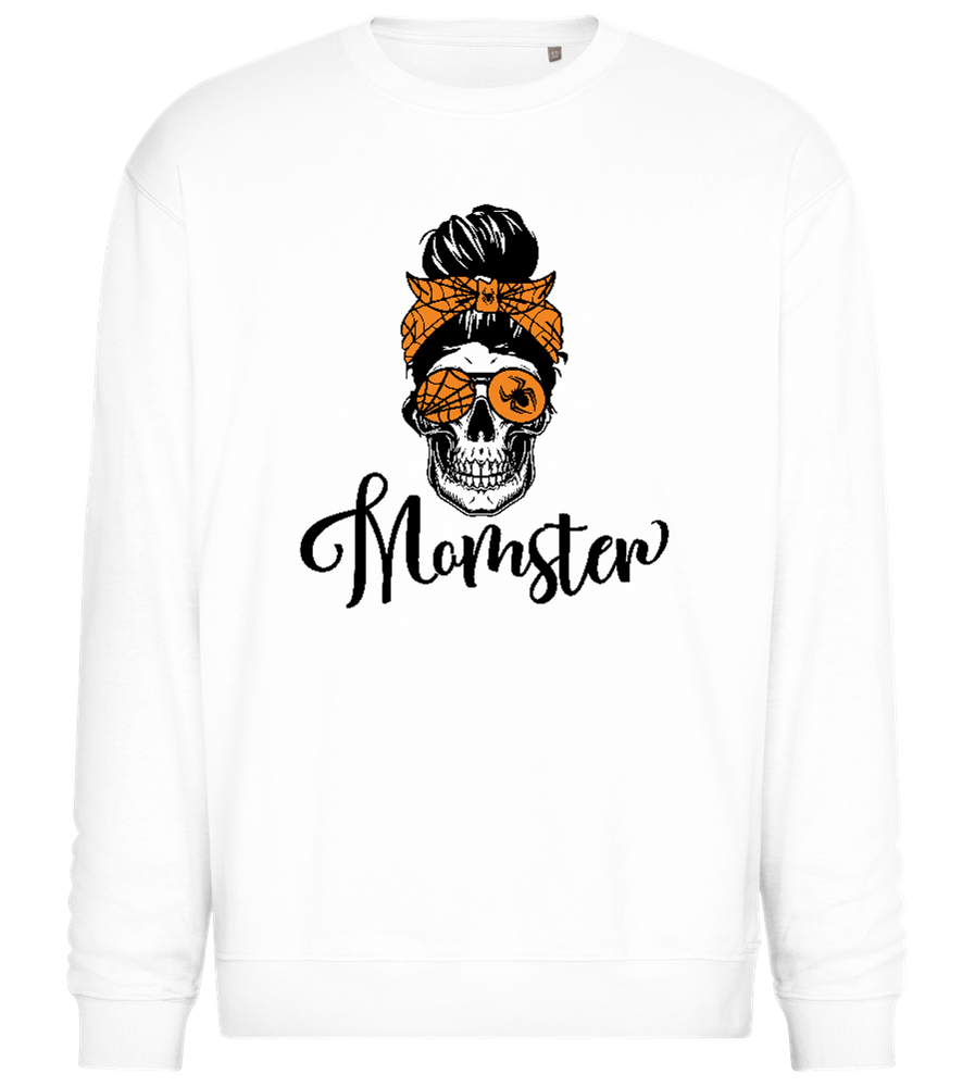 Momster Skeleton Design - Comfort Essential Unisex Sweater_WHITE_front