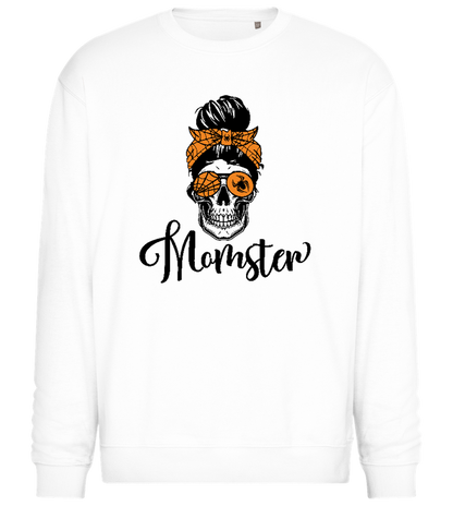 Momster Skeleton Design - Comfort Essential Unisex Sweater_WHITE_front