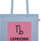 Zodiac Capricorn Design - Premium colored organic cotton shopping bag_BABY BLUE_front