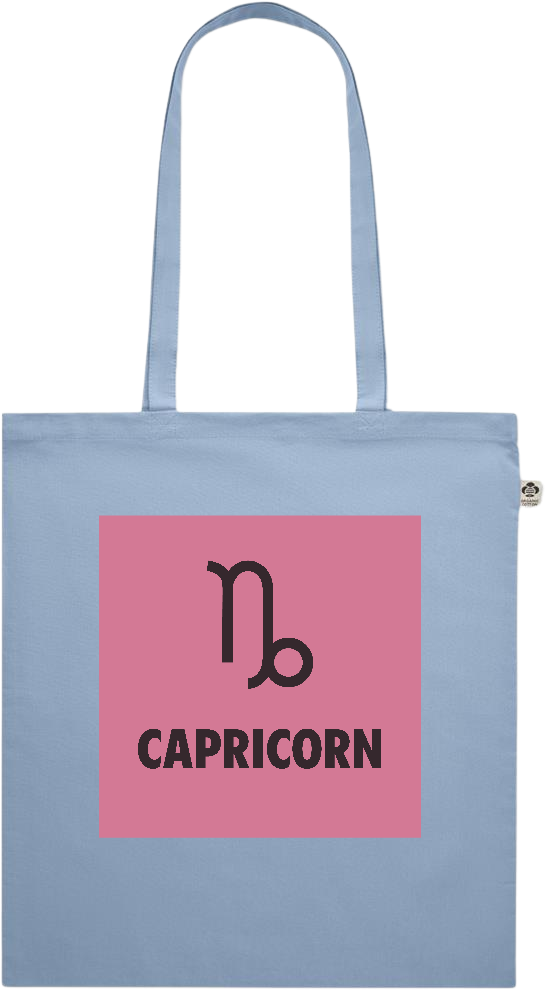 Zodiac Capricorn Design - Premium colored organic cotton shopping bag_BABY BLUE_front