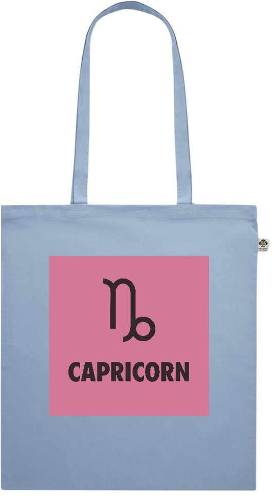 Zodiac Capricorn Design - Premium colored organic cotton shopping bag_BABY BLUE_front