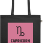 Zodiac Capricorn Design - Premium colored organic cotton shopping bag_BLACK_front