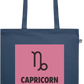 Zodiac Capricorn Design - Premium colored organic cotton shopping bag_BLUE_front