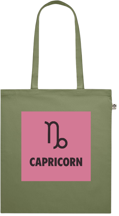 Zodiac Capricorn Design - Premium colored organic cotton shopping bag_GREEN_front