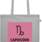 Zodiac Capricorn Design - Premium colored organic cotton shopping bag_GREY_front