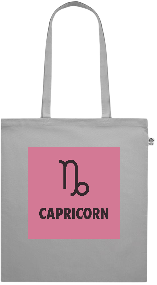 Zodiac Capricorn Design - Premium colored organic cotton shopping bag_GREY_front