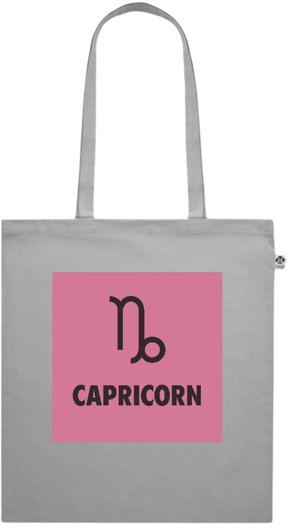 Zodiac Capricorn Design - Premium colored organic cotton shopping bag_GREY_front