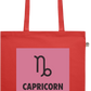 Zodiac Capricorn Design - Premium colored organic cotton shopping bag_RED_front