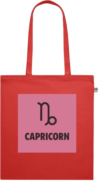 Zodiac Capricorn Design - Premium colored organic cotton shopping bag_RED_front