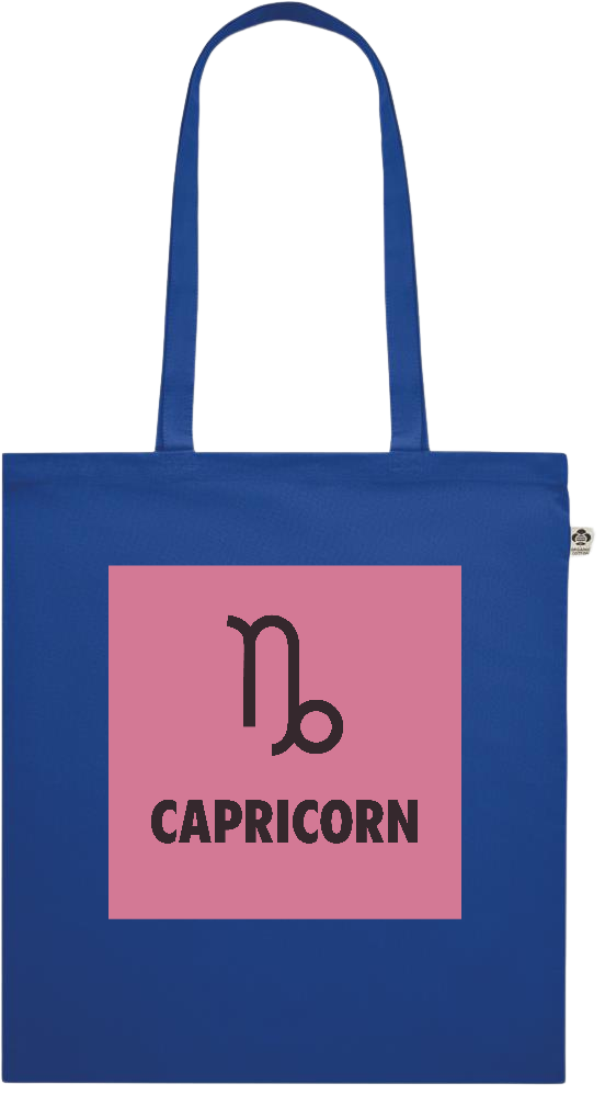 Zodiac Capricorn Design - Premium colored organic cotton shopping bag_ROYAL BLUE_front