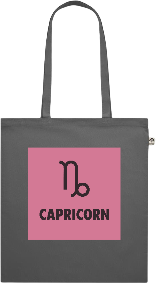 Zodiac Capricorn Design - Premium colored organic cotton shopping bag_STONE GREY_front