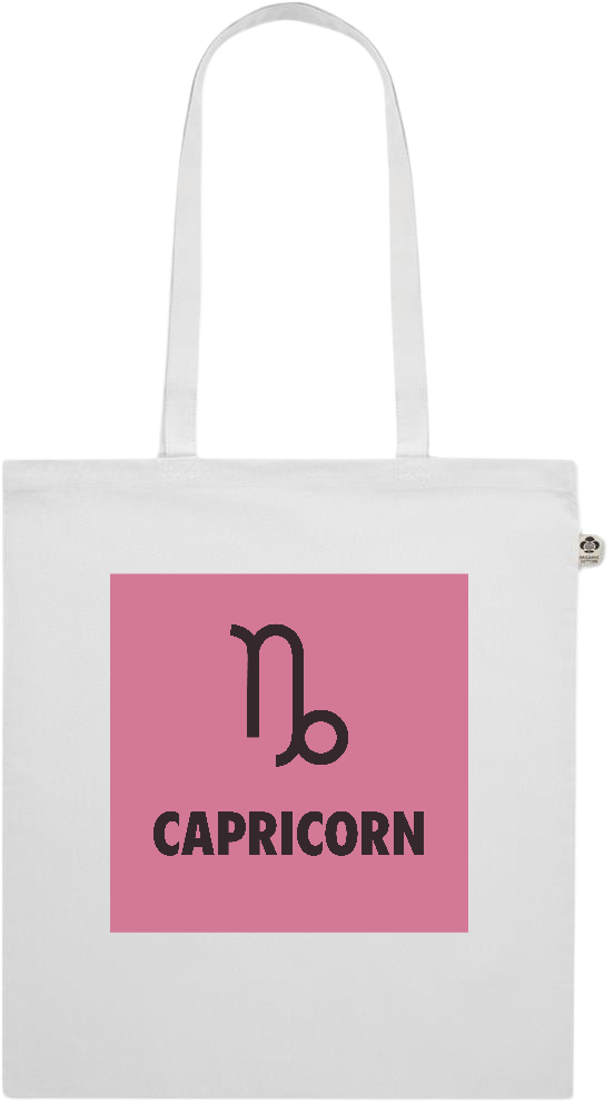 Zodiac Capricorn Design - Premium colored organic cotton shopping bag_WHITE_front