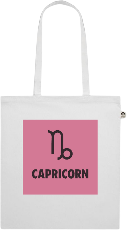 Zodiac Capricorn Design - Premium colored organic cotton shopping bag_WHITE_front