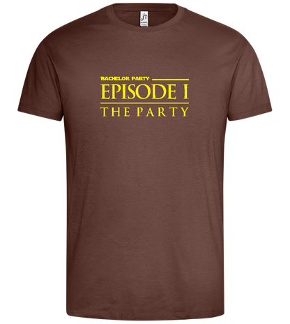 Episode 1 The Party Design - Premium men's t-shirt_CHOCOLATE_front