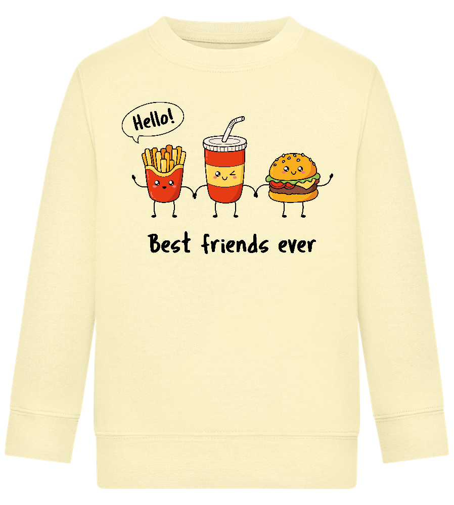 Best Friends Ever Food Design - Comfort Kids Sweater_AMARELO CLARO_front