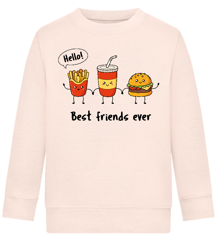 Best Friends Ever Food Design - Comfort Kids Sweater_LIGHT PEACH ROSE_front