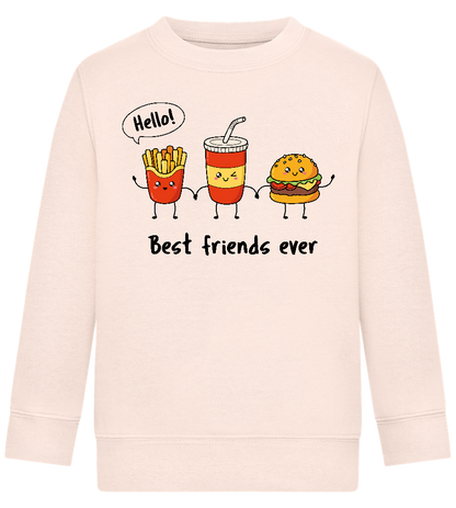 Best Friends Ever Food Design - Comfort Kids Sweater_LIGHT PEACH ROSE_front