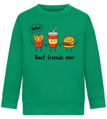 Best Friends Ever Food Design - Comfort Kids Sweater_MEADOW GREEN_front