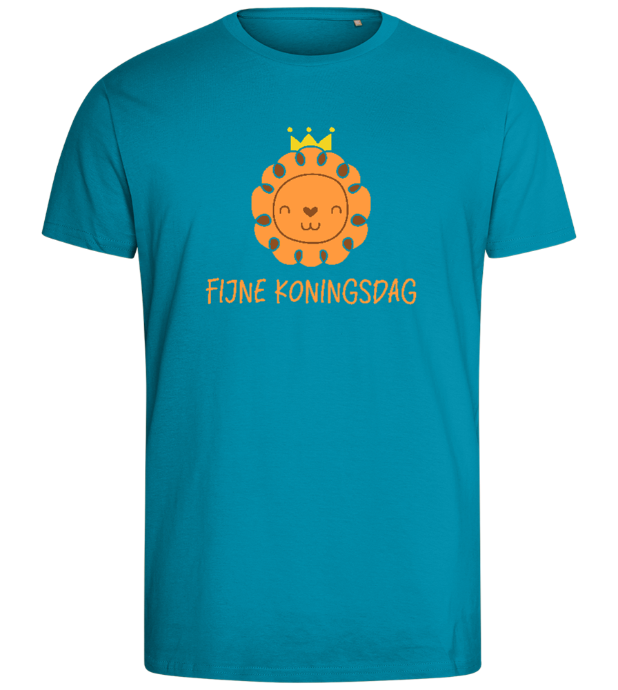 Fijne Koningsdag Design - Comfort men's fitted t-shirt_TURQUOISE_front