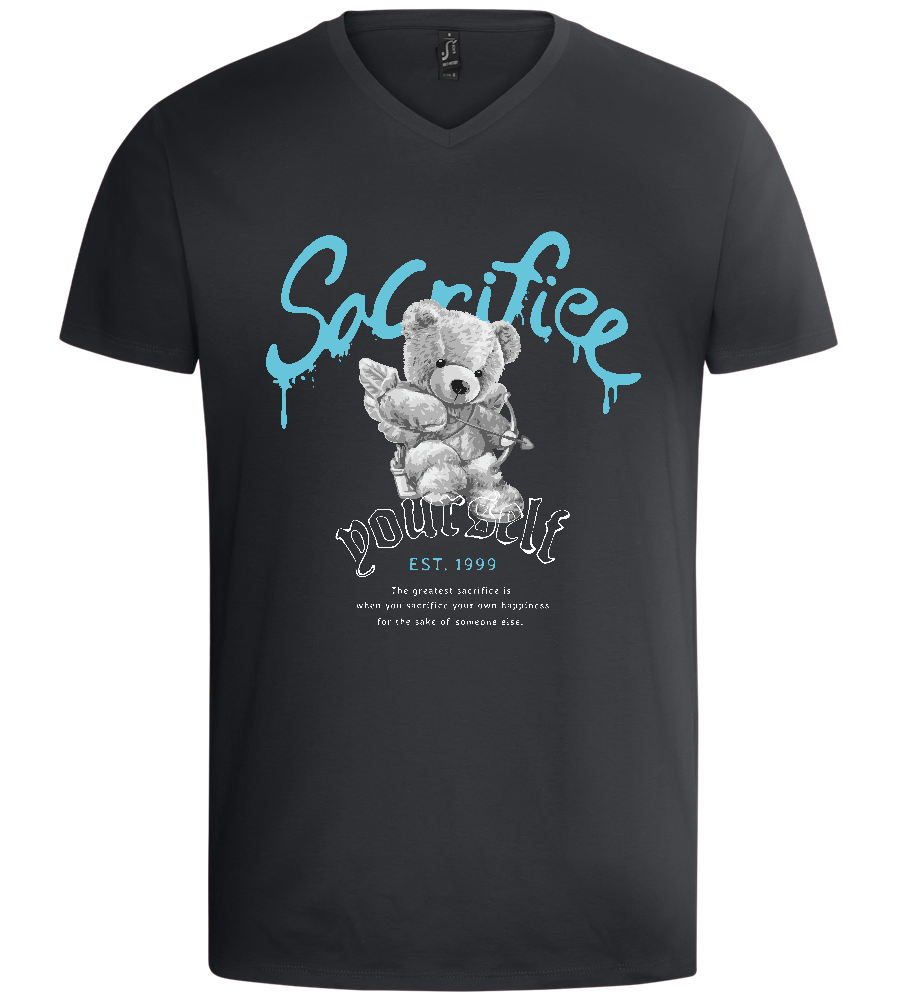 Sacrifice Yourself Design - Basic men's v-neck t-shirt_DARK GRAY_front