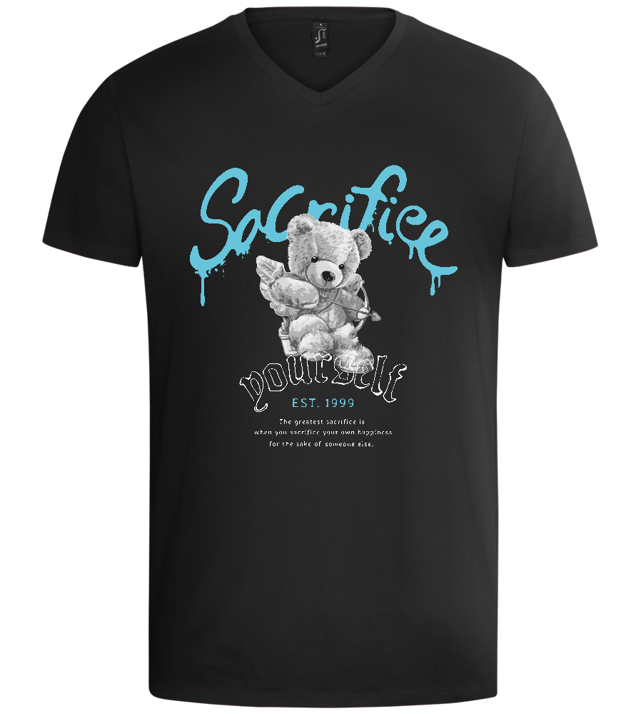 Sacrifice Yourself Design - Basic men's v-neck t-shirt_DEEP BLACK_front