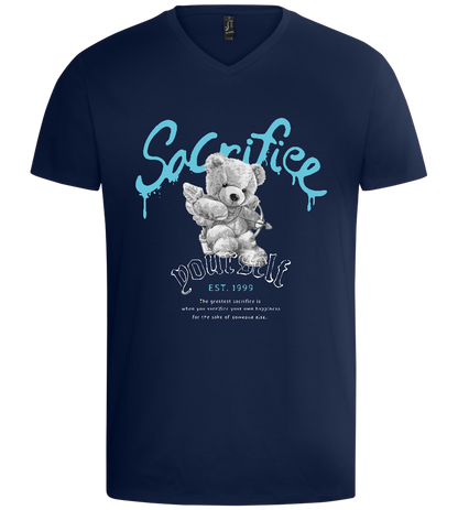 Sacrifice Yourself Design - Basic men's v-neck t-shirt_MARINE_front