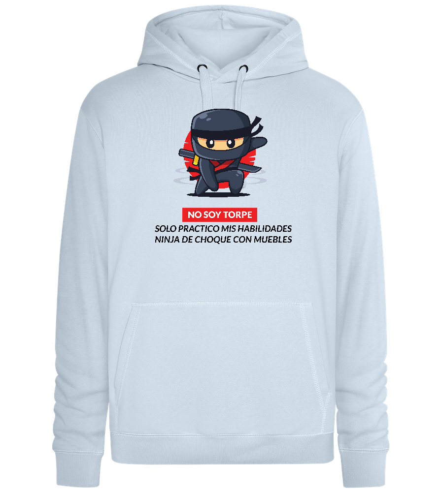 Clumsy Ninja Design - Premium unisex hoodie_CREAMY BLUE_front