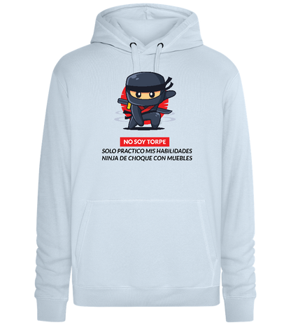 Clumsy Ninja Design - Premium unisex hoodie_CREAMY BLUE_front