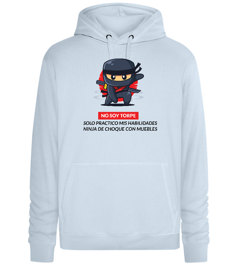 Clumsy Ninja Design - Premium unisex hoodie_CREAMY BLUE_front