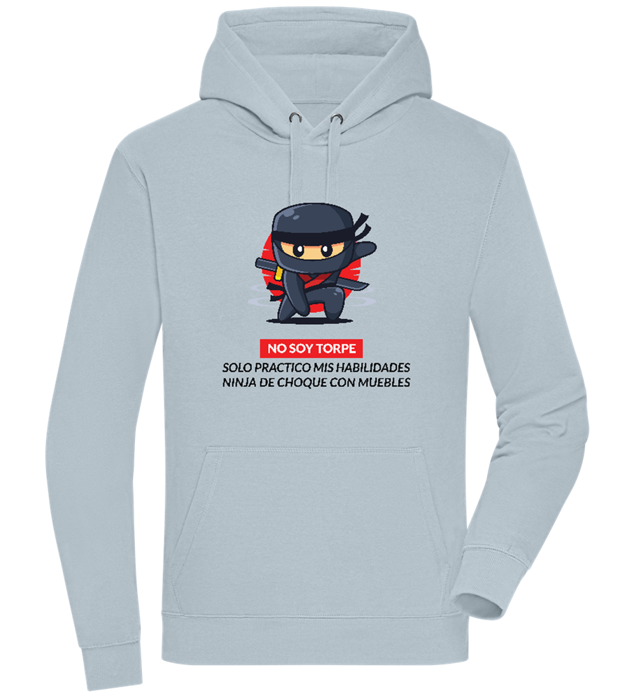 Clumsy Ninja Design - Premium unisex hoodie CREAMY BLUE front