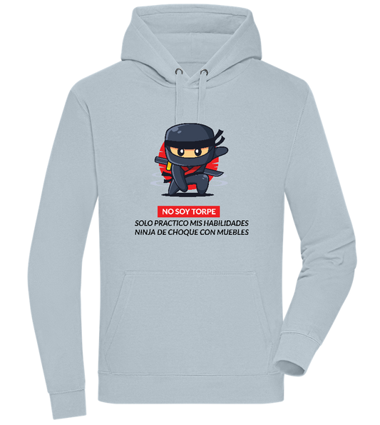 Clumsy Ninja Design - Premium unisex hoodie CREAMY BLUE front