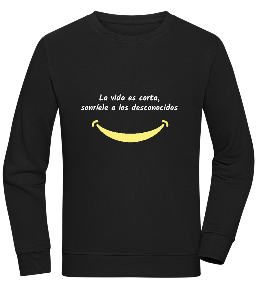 Smile at the World Design - Comfort unisex sweater_BLACK_front