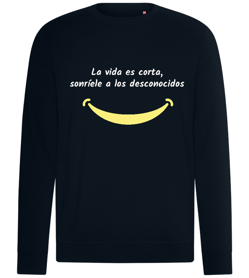 Smile at the World Design - Comfort unisex sweater_BLACK_front