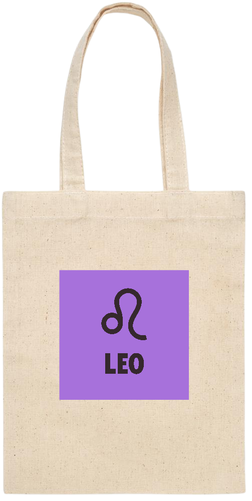 Zodiac Leo Design - Essential small colored handle gift bag_BEIGE_front