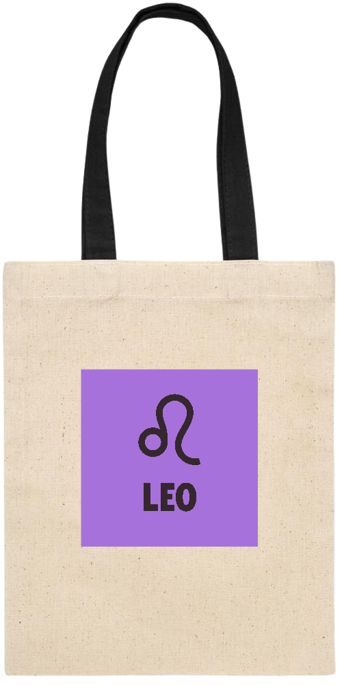 Zodiac Leo Design - Essential small colored handle gift bag_BLACK_front