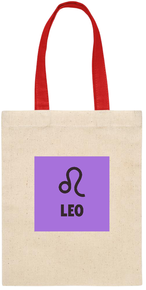 Zodiac Leo Design - Essential small colored handle gift bag_RED_front