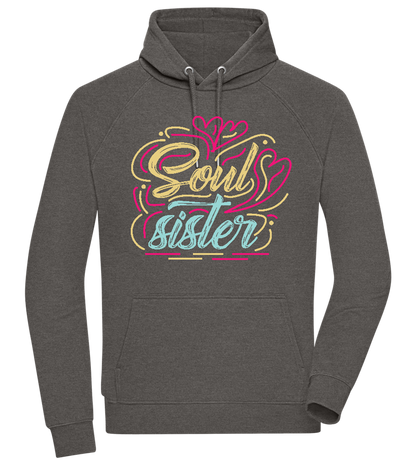 Soul Sister Design - Comfort unisex hoodie CHARCOAL CHIN front