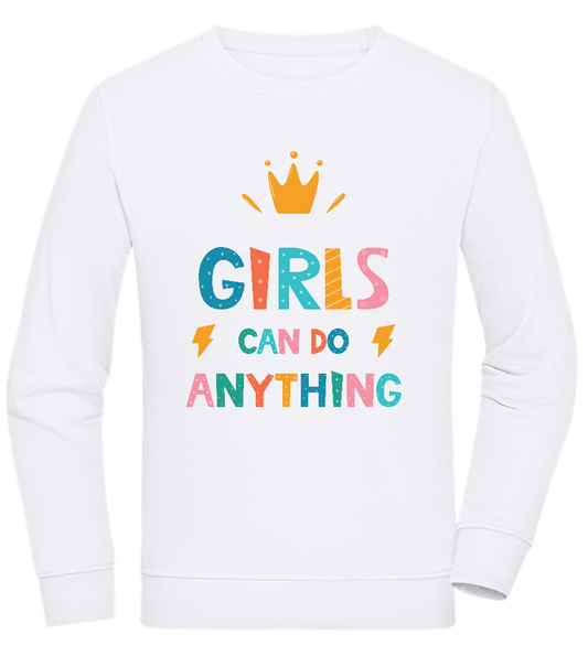 Girls Can Do Anything Design - Comfort unisex sweater WHITE front