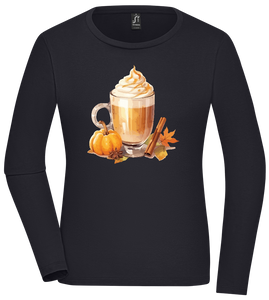 Pumpkin Spice Coffee Design - Getailleerd dames t-shirt met lange mouwen (Comfort)