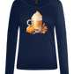 Pumpkin Spice Coffee Design - Comfort women's long sleeve t-shirt_MARINE_front